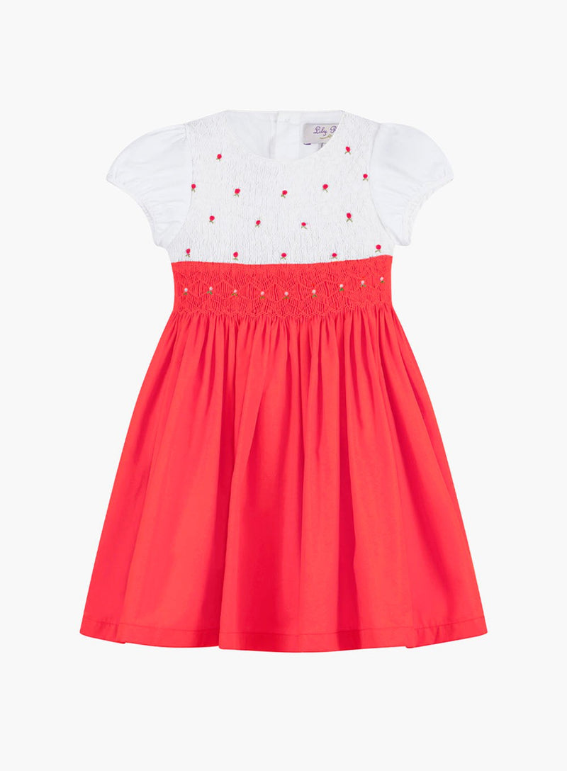 Lily Rose Dress Rose Hand Smocked Dress in Watermelon