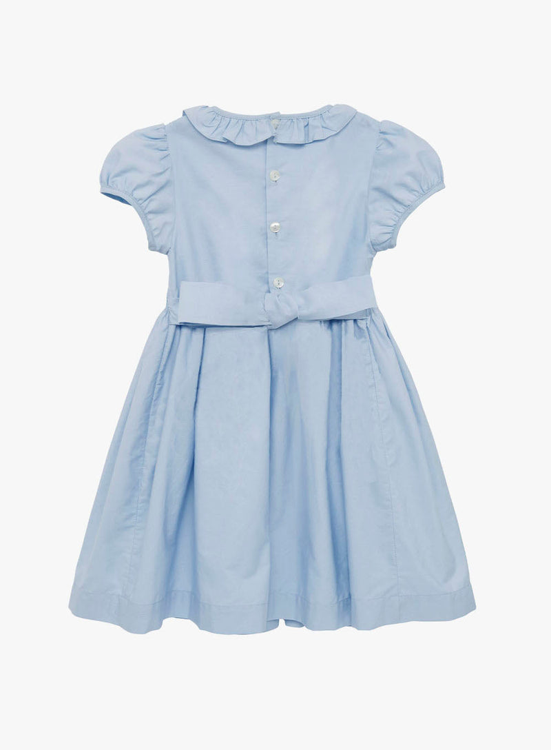 Lily Rose Dress Willow Rose Hand Smocked Dress in Cornflower Blue