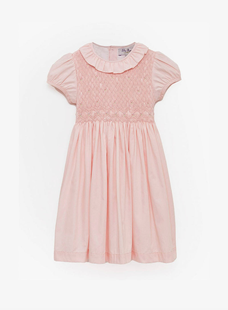 Lily Rose Dress Willow Rose Hand Smocked Dress in Pink