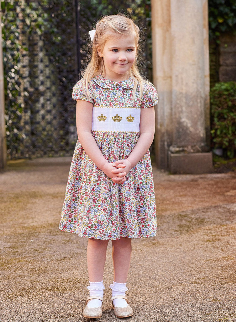 Lily Rose Gold Dress Limited Edition Lilibet Smocked Crown Dress