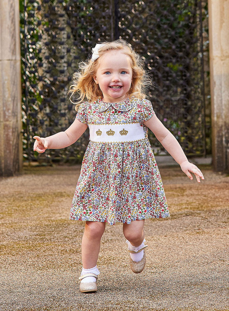 Lily Rose Gold Dress Limited Edition Little Lilibet Smocked Crown Dress