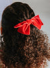 Lily Rose Hair Bobbles Velvet Bow Hair Bobble in Red
