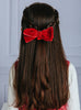 Lily Rose Hair Bobbles Velvet Bow Hair Bobble in Red