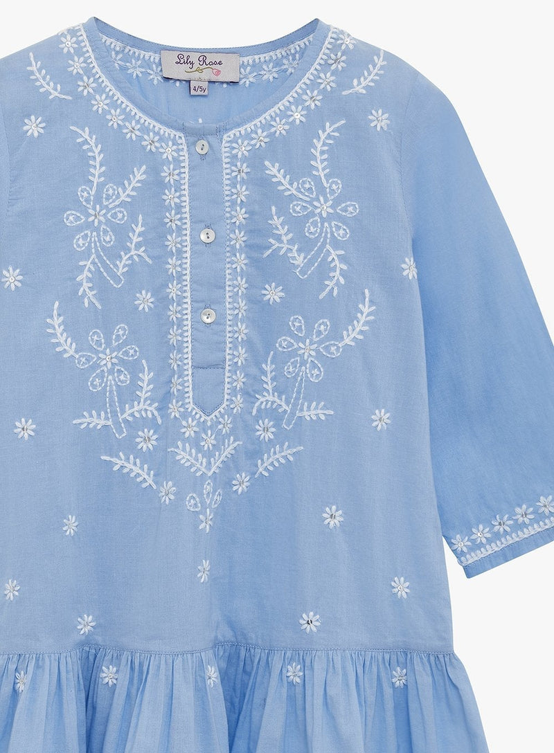 Lily Rose Kaftan Embroidered Kaftan in Blue