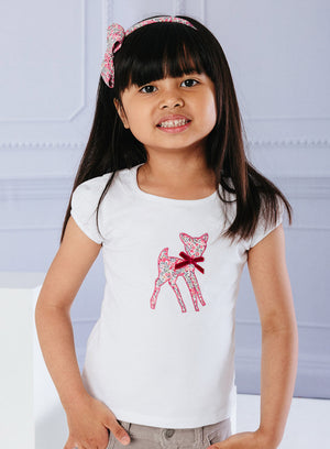 Lily Rose Top Fawn Appliqué Jersey Top