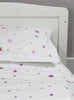 Lime Tree London Homeware Cot Bed Duvet & Pillow Case Set in Pink Star
