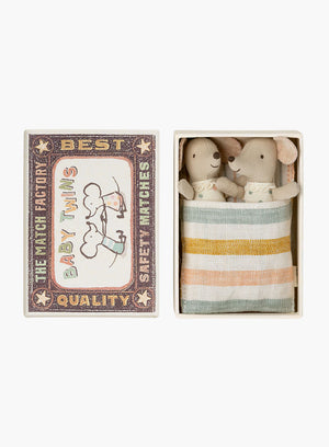 Maileg Toy Maileg Baby Mice Twins with a Matchbox