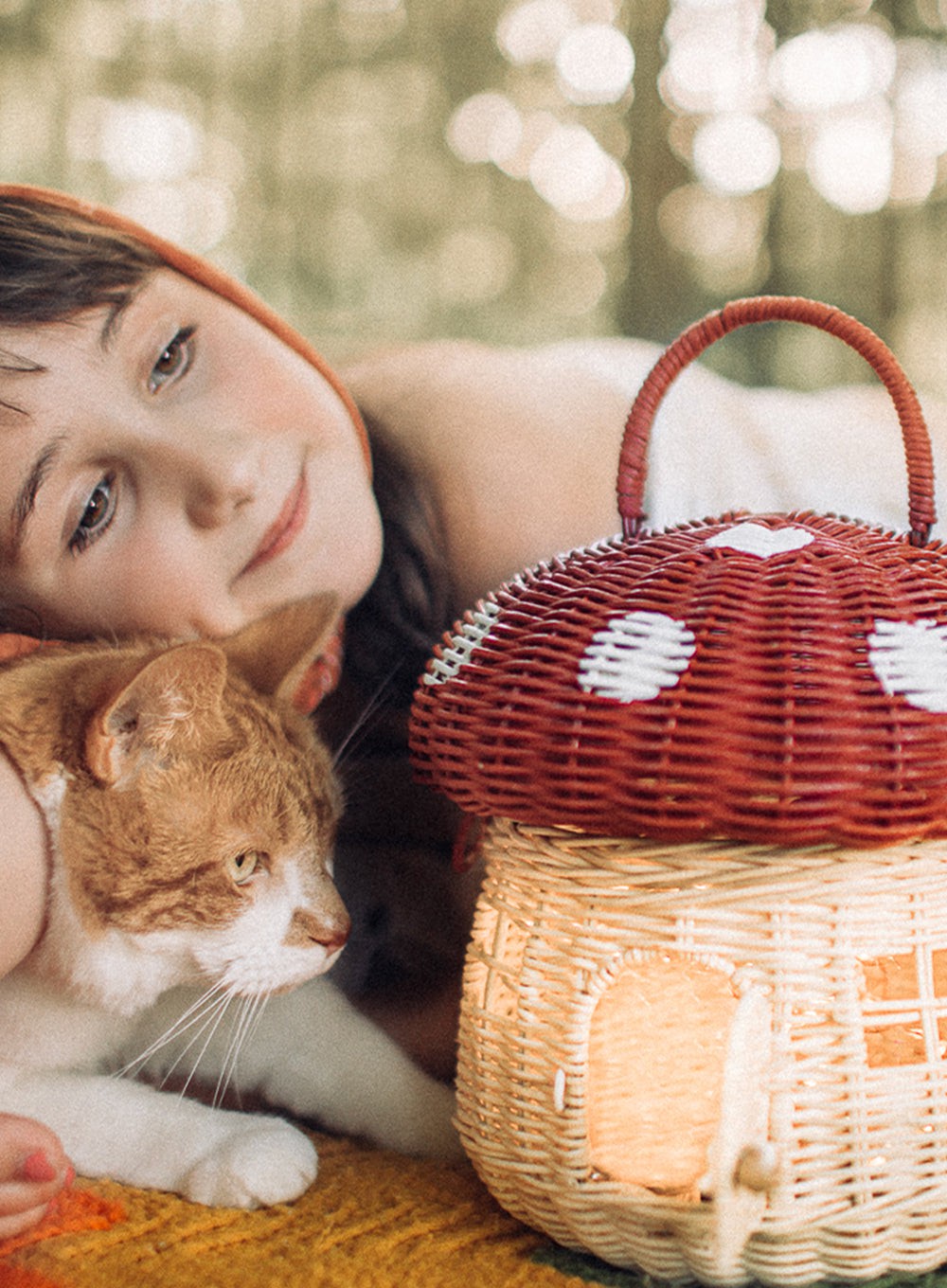 Olli Ella Rattan Mushroom Basket Trotters Childrenswear