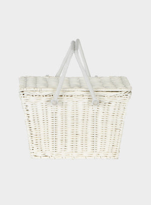 Olli Ella Basket Olli Ella Piki Basket in White - Trotters Childrenswear