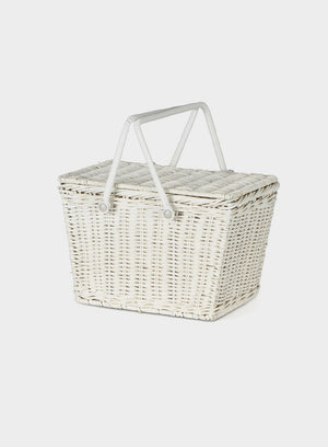 Olli Ella Basket Olli Ella Piki Basket in White - Trotters Childrenswear