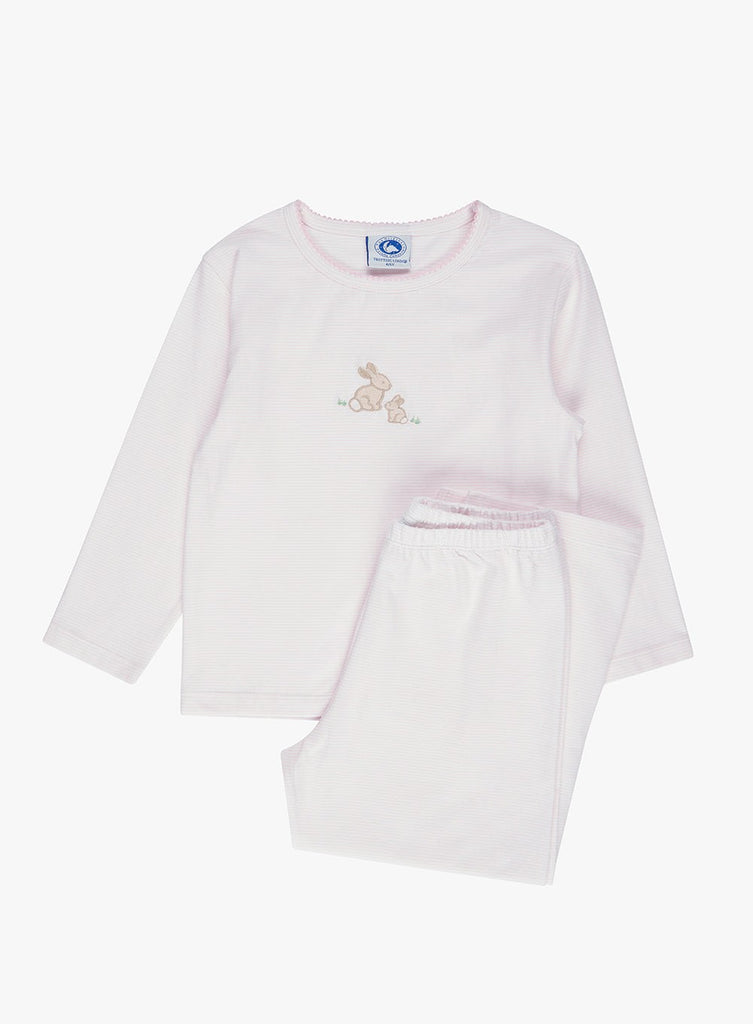 Original Pyjama Company Pyjamas Stripy Bunny Embroidered Pyjamas