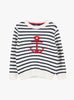 Petit Breton Jumper Stripy Anchor Jumper