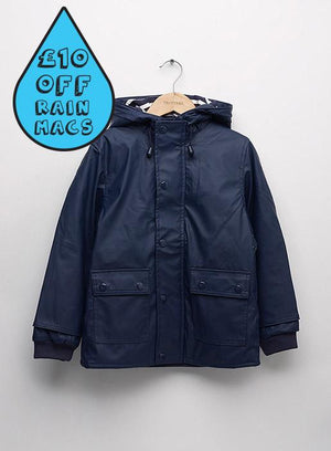 Petit Breton Rainmac Rain Coat in Navy