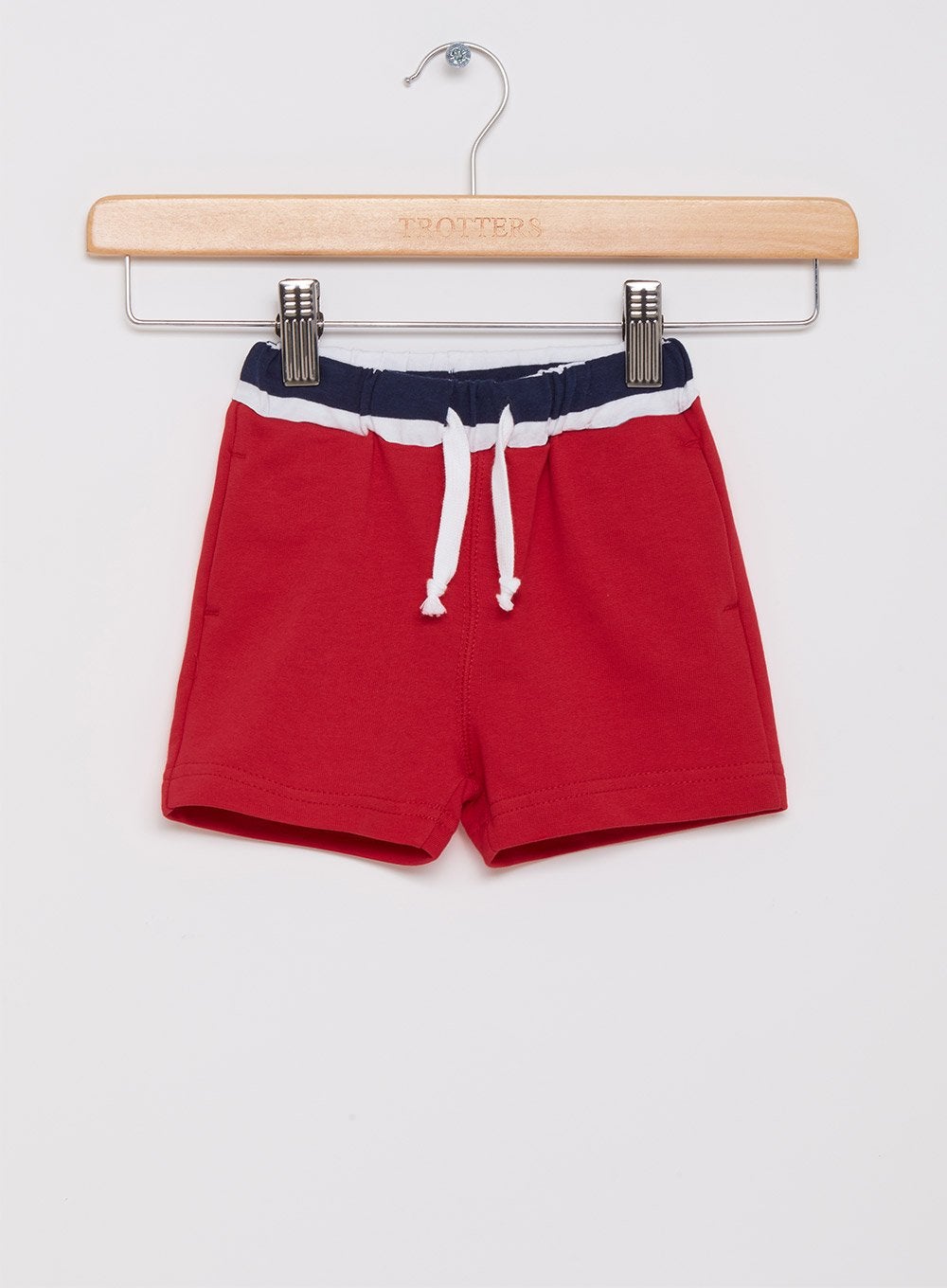 Baby Boys Ethan Jersey Shorts in Red | Trotters