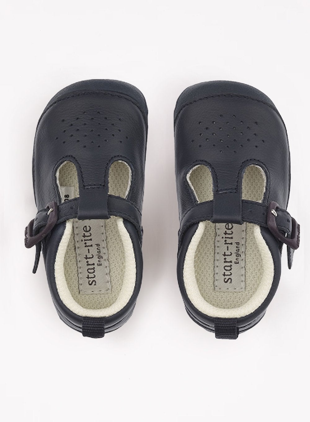 Start-Rite Poppy Black Patent Riptape T-Bar School Shoes - Matalan