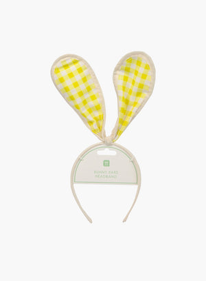 Talking Tables Toy Yellow Gingham Bunny Ears Headband