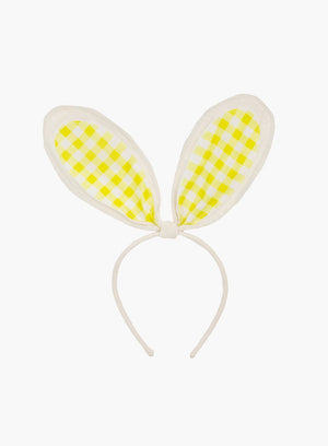 Talking Tables Toy Yellow Gingham Bunny Ears Headband