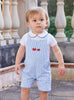 Thomas Brown Bib Shorts Little Alexander Bib Shorts in Blue Stripe Crab
