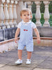 Thomas Brown Bib Shorts Little Alexander Bib Shorts in Blue Stripe Crab