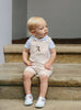 Thomas Brown Bib Shorts Little Alexander Bib Shorts in Oatmeal Stripe