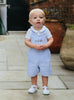 Thomas Brown Bib Shorts Little Alexander Bib Shorts in Pale Blue Stripe