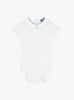 Thomas Brown Body Little Short-Sleeved Monty Stitch Body in White/Pale Blue