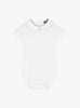 Thomas Brown Body Little Short-Sleeved Monty Stitch Body in White/Pale Blue