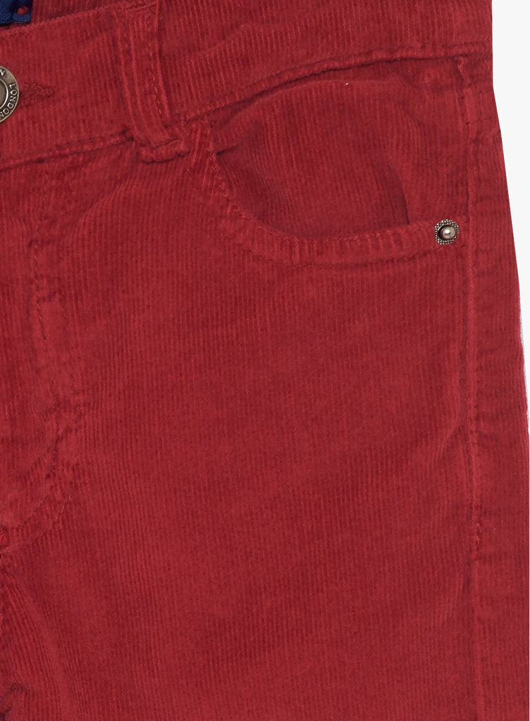 Boys Slim-Cut Corduroy Jake Jeans in Deep Red | Trotters Childrenswear