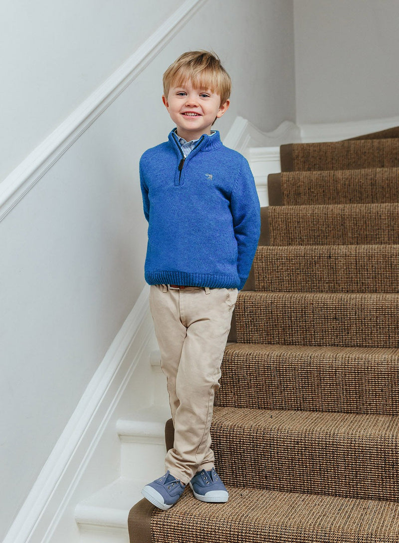 Thomas Brown Jumper Calum Half-Zip Jumper in Sky Blue