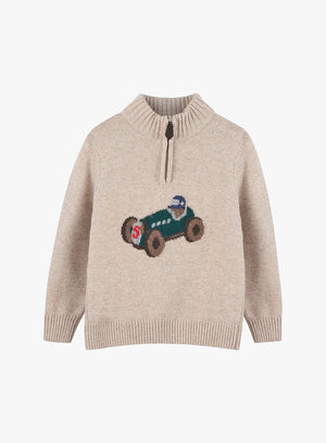 Thomas Brown Jumper Henry Half-Zip Jumper