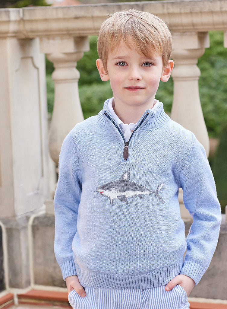 Thomas Brown Jumper Shark Half-Zip Jumper