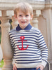 Thomas Brown Jumper Stripy Anchor Jumper