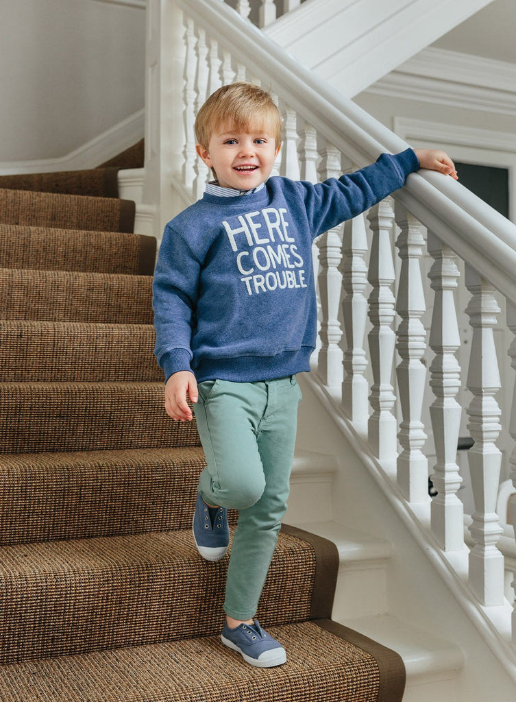 Thomas Brown Sweatshirt Here Comes Trouble Sweater