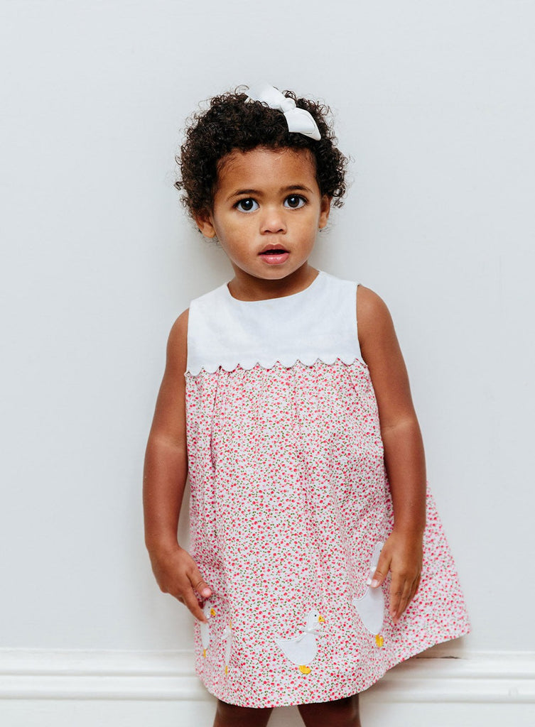 Trotters Dress Little Petal Duck Dress in Red Cherry
