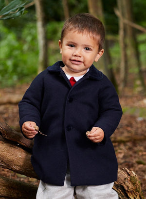 Trotters Heritage Coat Little Raglan Coat in Navy