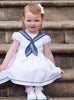 Trotters Heritage Dress Little Philippa Sailor Dress in White