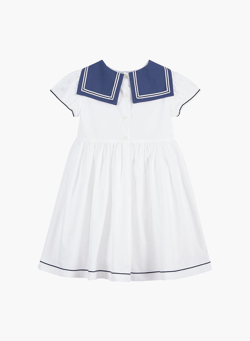 Trotters Heritage Dress Philippa Sailor Dress in White