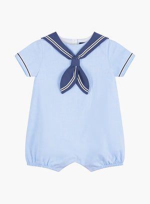 Trotters Heritage Romper Little Charlie Sailor Romper in Pale Blue