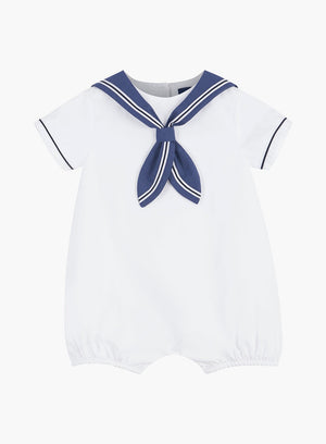 Trotters Heritage Romper Little Charlie Sailor Romper in White