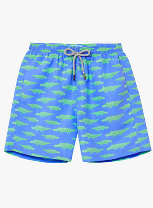 Trotters Swim Swimshorts Mens Daddy & Me Swimshorts in Blue Croc