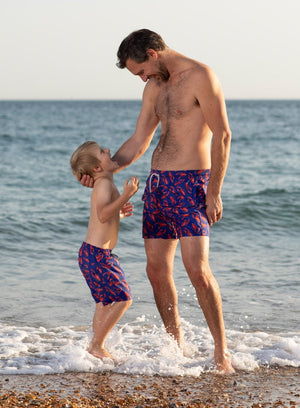 Trotters Swim Swimshorts Mens Daddy & Me Swimshorts in Lobster