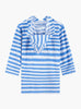 Trotters Swim Swimshorts Towelling Hoody in Blue Stripe