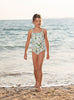 Trotters Swim Swimsuit Frill Swimsuit in Aqua Carline