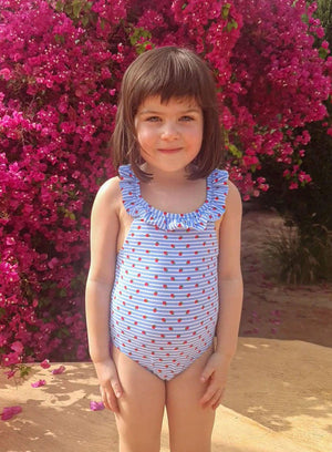 Trotters Swim Swimsuit Frill Swimsuit in Strawberry