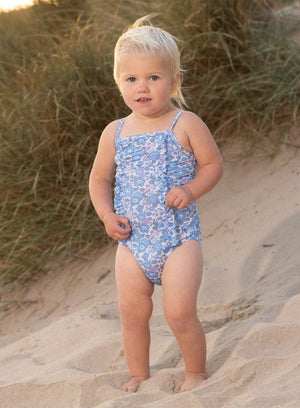Trotters Swim Swimsuit Little Frill Swimsuit in Blue Betsy