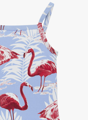 Trotters Swim Swimsuit Little Peplum Swimsuit in Flamingo