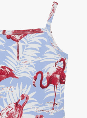 Trotters Swim Swimsuit Peplum Swimsuit in Flamingo