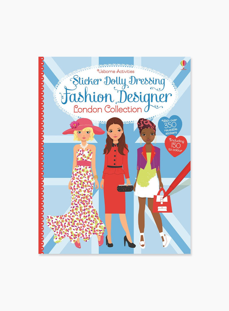 Usborne's Dolly Dressing Fashion Designer London Sticker Book | Trotters Childrenswear Usborne's Dolly Dressing Fashion Designer London Sticker Book | Trotters Childrenswear