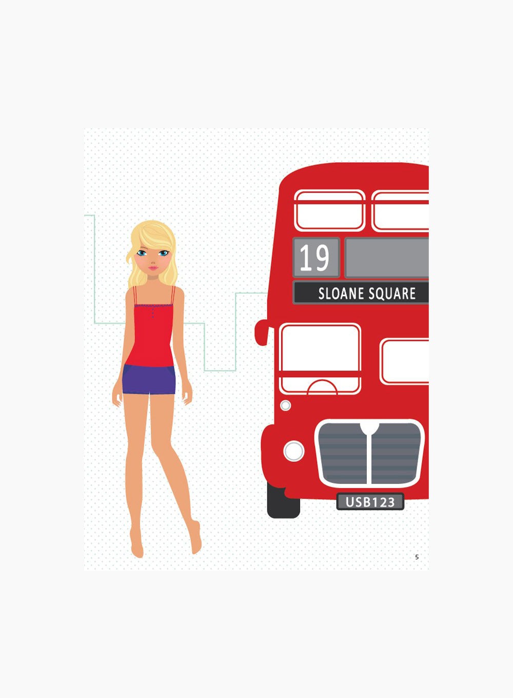 Usborne Book Usborne's Dolly Dressing Fashion Designer London Sticker Book
