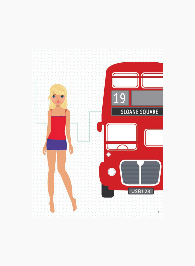 Usborne Book Usborne's Dolly Dressing Fashion Designer London Sticker Book